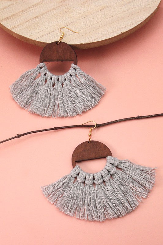 Woven Tassel Earrings *FINAL SALE*