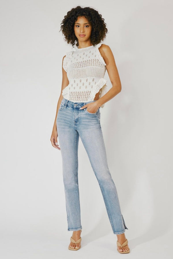 Mid Rise Boot Cut Denim