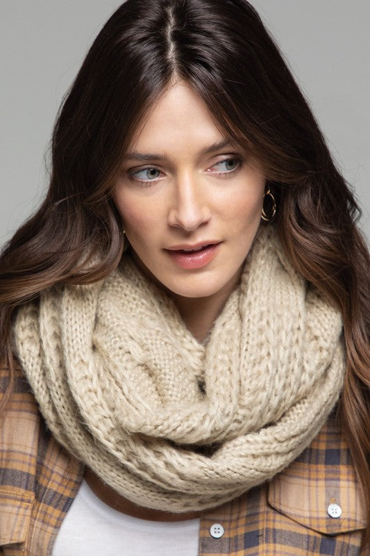 Chunky Cable Knit Infinity Scarf *FINAL SALE*
