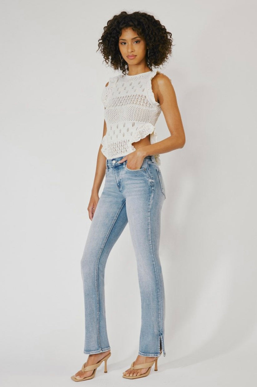 Mid Rise Boot Cut Denim