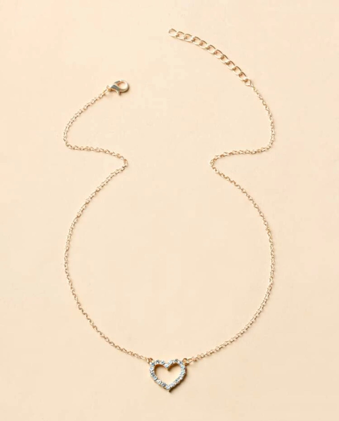 Rhinestone Heart Necklace