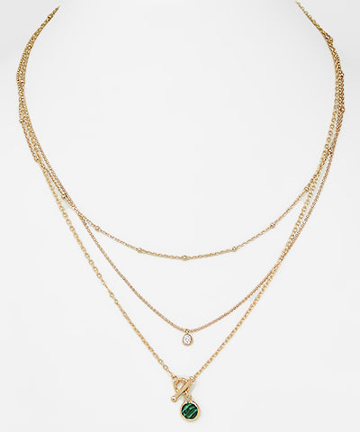 3 Layered Stone Necklace