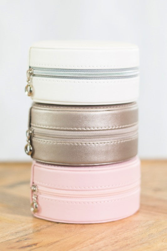Round Travel Jewelry Case
