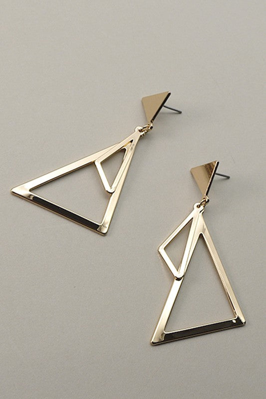 Double Aztec Triangle Earrings