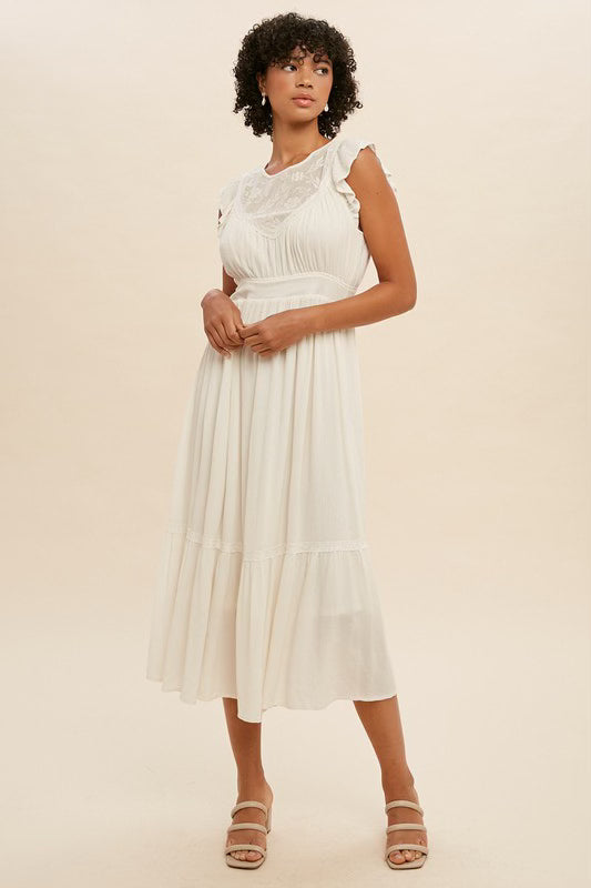 Lace Panel Midi Dress *FINAL SALE*